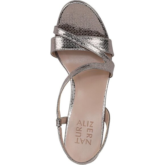 Naturalizer Women Patina Pewter Polyurethane Rounded Open Toes Platform Shoes - Picture 5 of 9